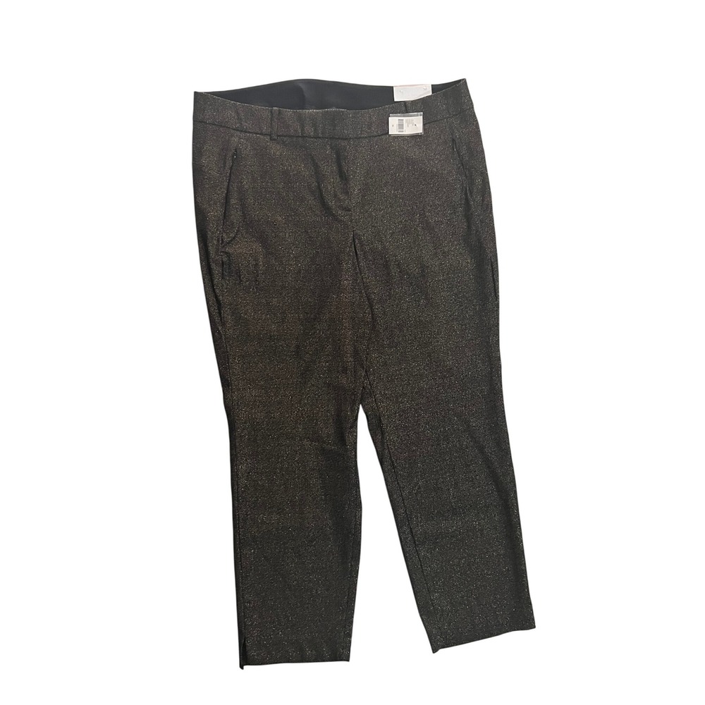 NWT Lane Bryant Women's Ankle Pants Size‎ 20 Black Gold Sparkle